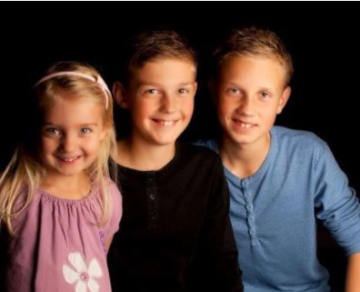 Marcus Hjulmand with his siblings Mikkel Hjulmand and Liva Hjulmand